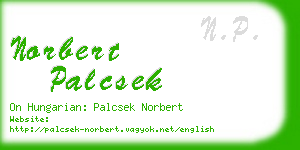 norbert palcsek business card